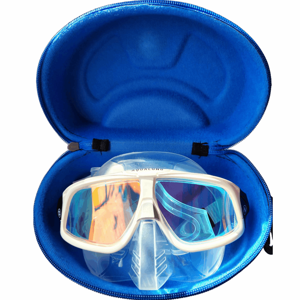 Bril Sphera X van Aqualung wit/zilver frame doorzichtige rok spiegellenzen